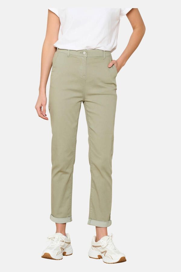 LOLALIZA tapered regular waist broek lichtkaki
