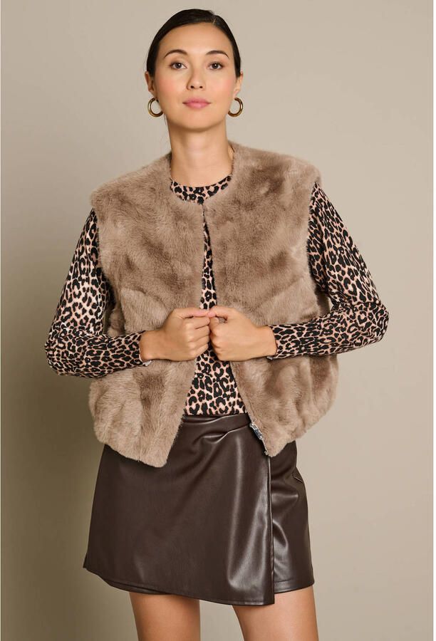 LOLALIZA teddy gilet beige