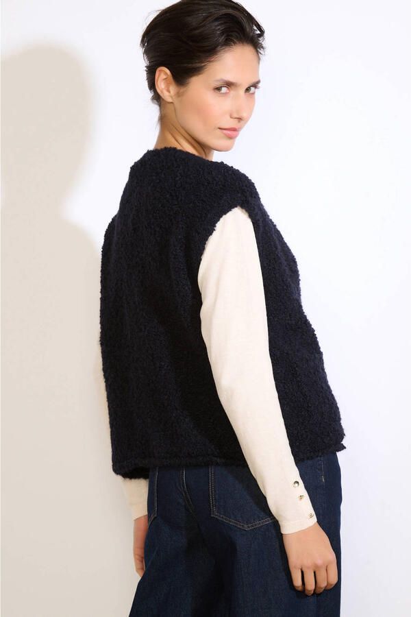 LOLALIZA teddy gilet donkerblauw - Foto 3