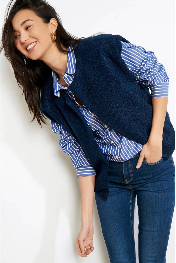 LOLALIZA teddy gilet donkerblauw