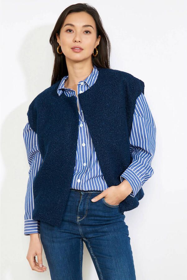 LOLALIZA teddy gilet donkerblauw - Foto 2