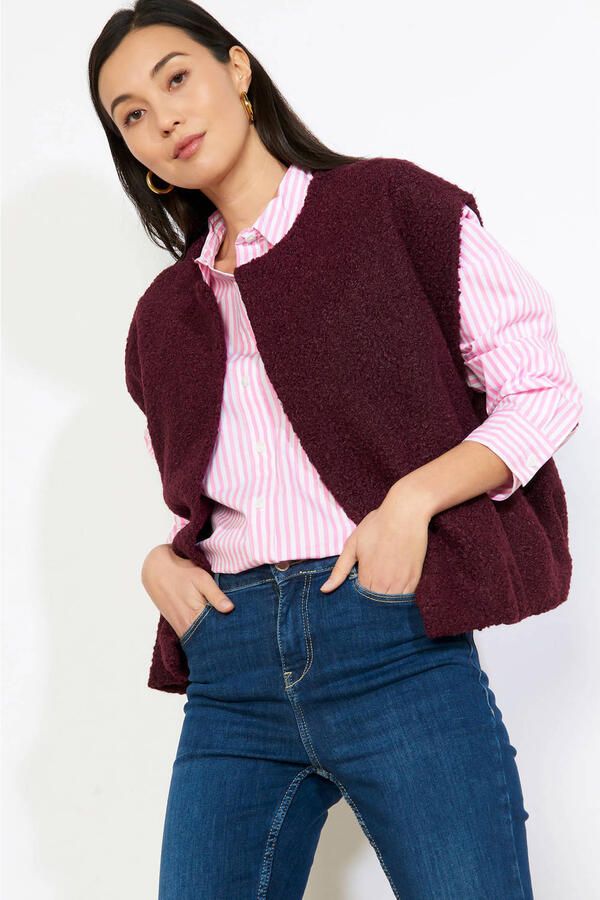 LOLALIZA teddy gilet donkerrood