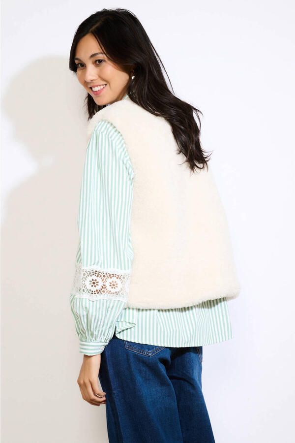 LOLALIZA teddy gilet ecru