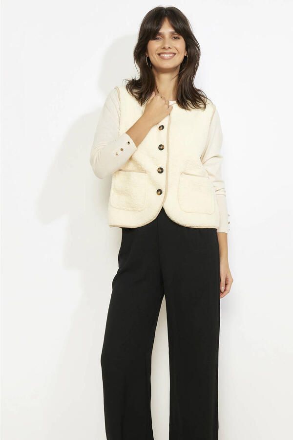 LOLALIZA teddy gilet ecru
