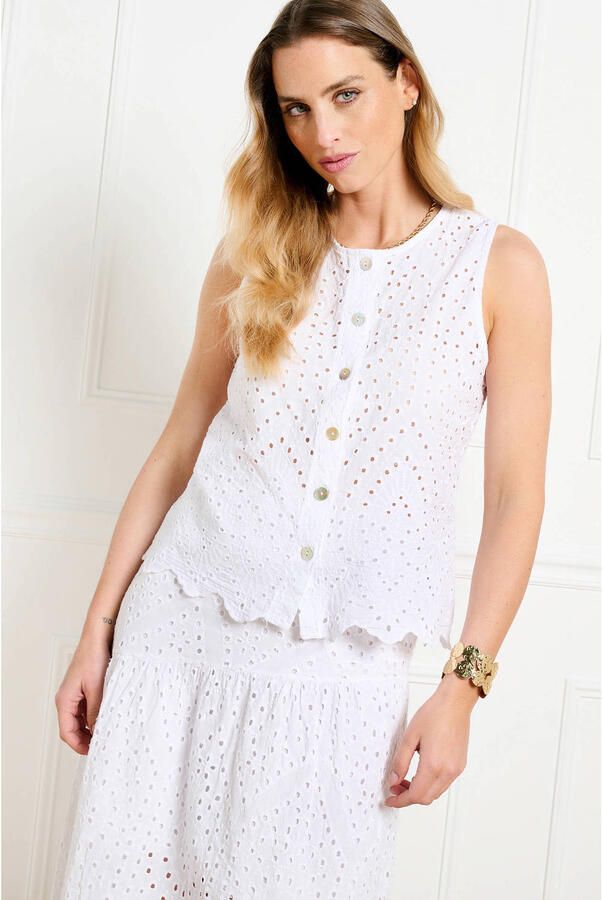 LOLALIZA top broderie ecru