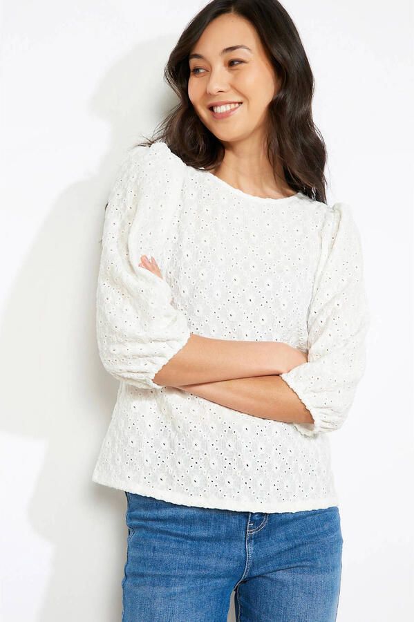 LOLALIZA top ecru broderie