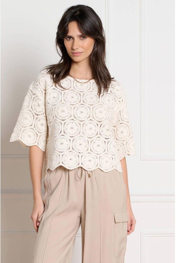 LOLALIZA top ecru crochet