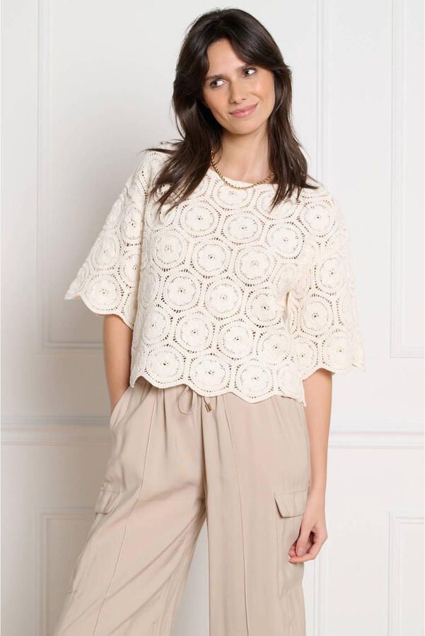 LOLALIZA top ecru crochet - Foto 3