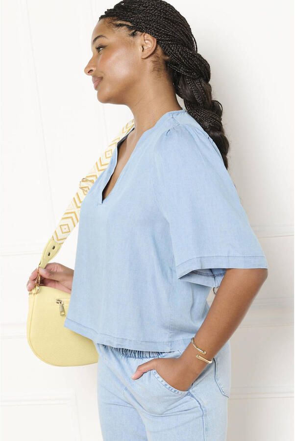 LOLALIZA top light blue denim - Foto 3