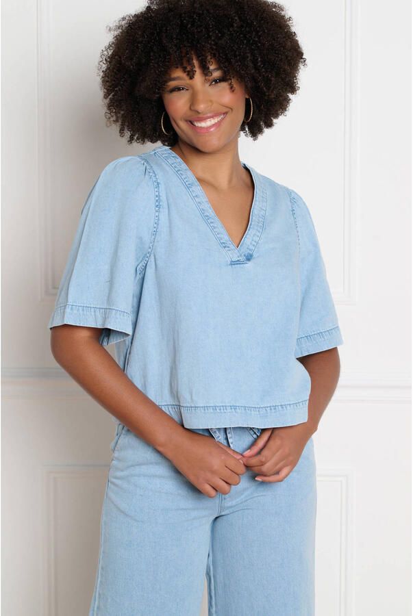 LOLALIZA top light blue denim - Foto 2