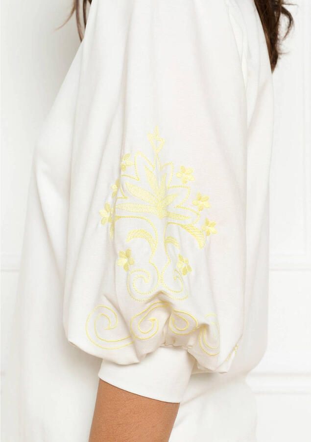 LOLALIZA top met borduursels ecru - Foto 3