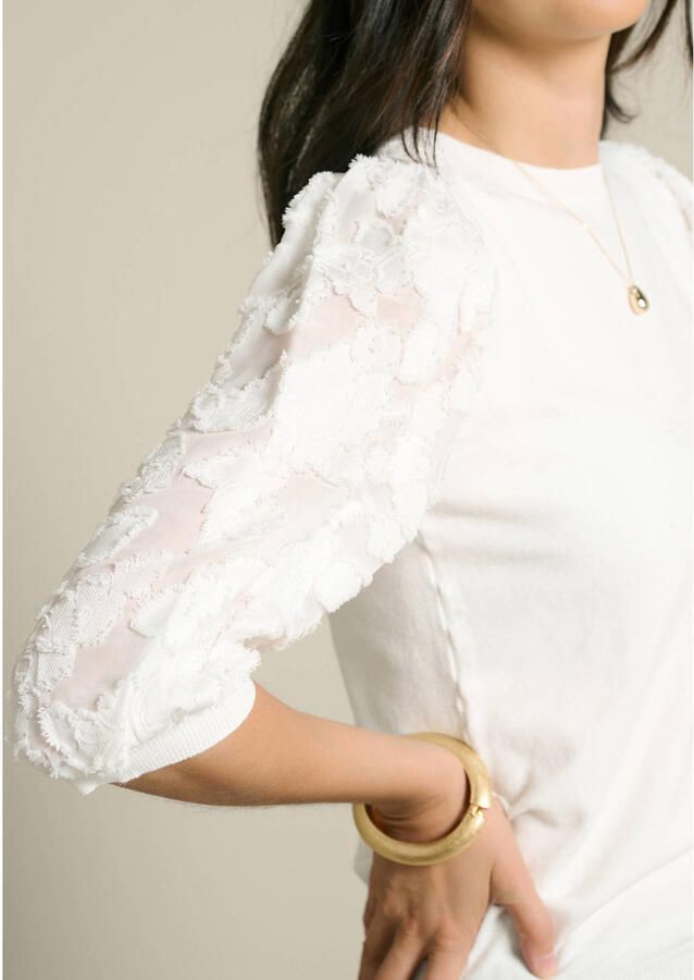 LOLALIZA top met borduursels ecru - Foto 2