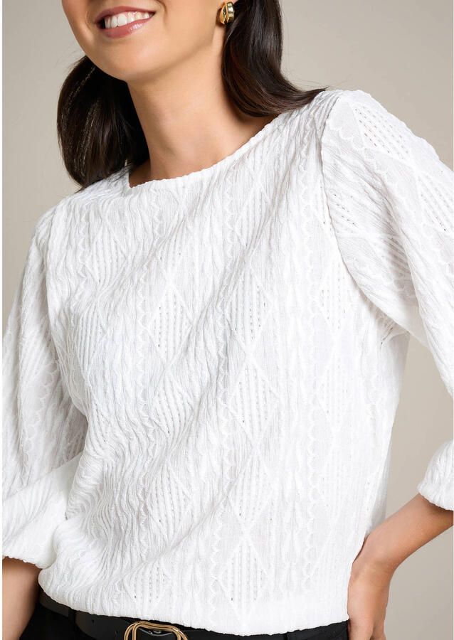 LOLALIZA top met broderie ecru - Foto 3