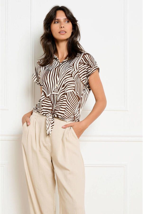 LOLALIZA top met dierenprint bruin - Foto 2