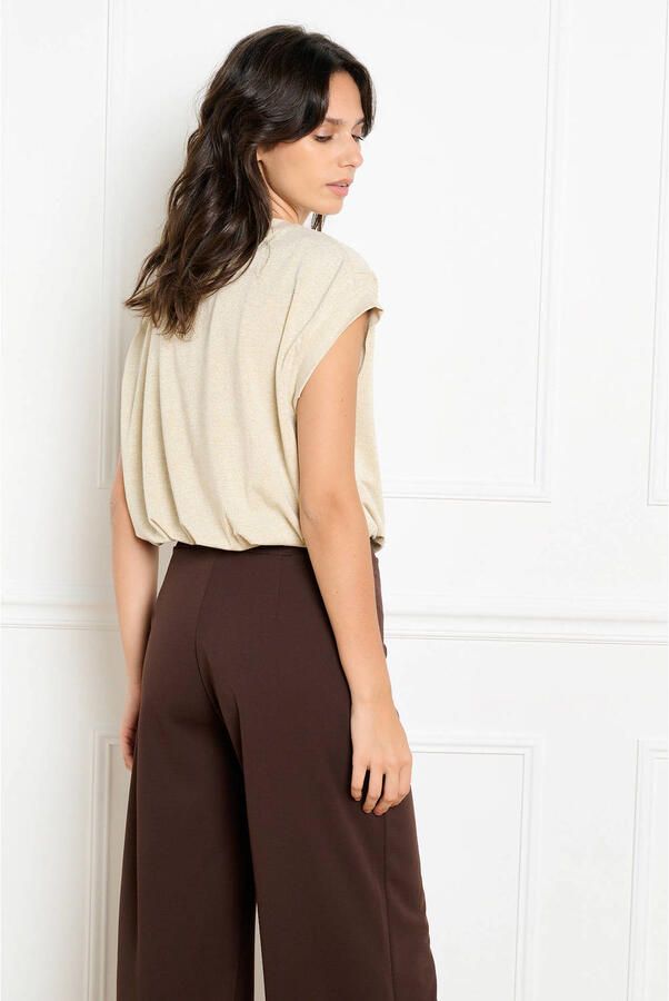 LOLALIZA top met glitters beige - Foto 3