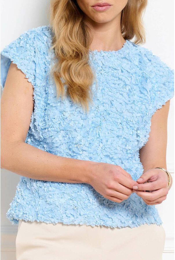 LOLALIZA top met textuur blauw