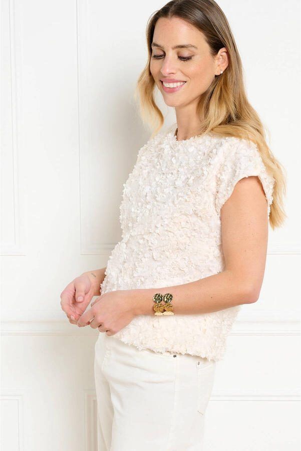 LOLALIZA top met textuur ecru - Foto 3
