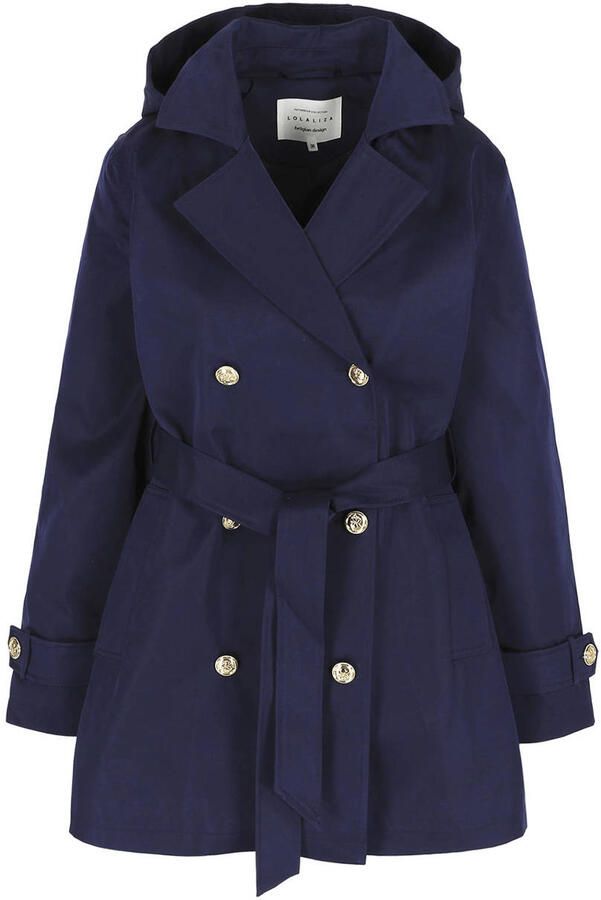 LOLALIZA trenchcoat donkerblauw - Foto 3