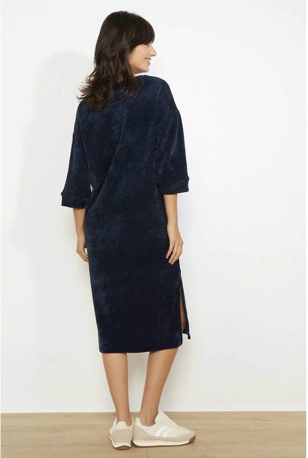 LOLALIZA velours midi-jurk marineblauw - Foto 2