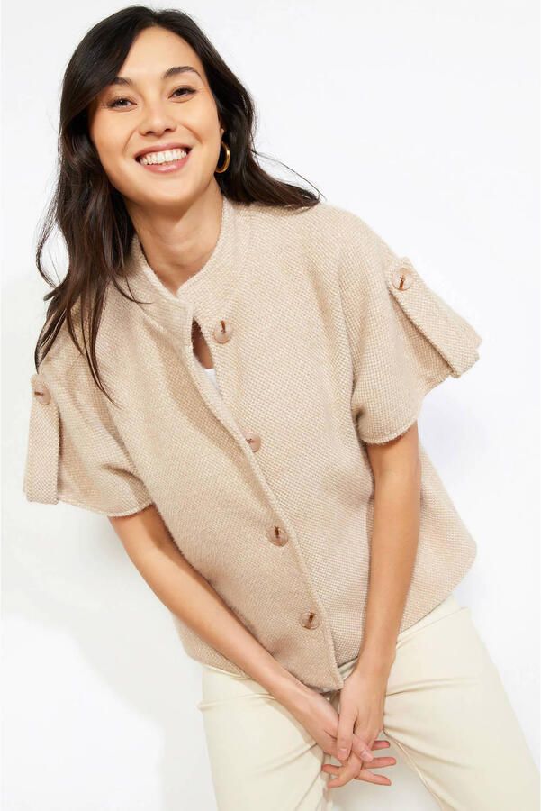 LOLALIZA vest beige gebreid
