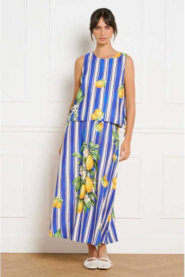 LOLALIZA viscose a-lijn rok blauw - Foto 2