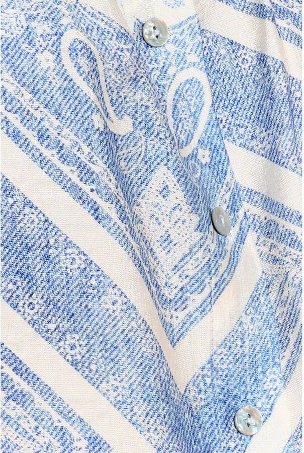 LOLALIZA viscose gebloemde blouse met glitters lichtblauw - Foto 2