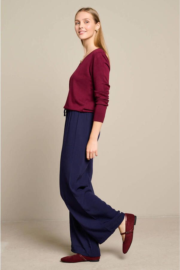 LOLALIZA viscose straight leg broek blauw - Foto 3