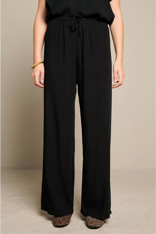 LOLALIZA viscose straight leg broek zwart