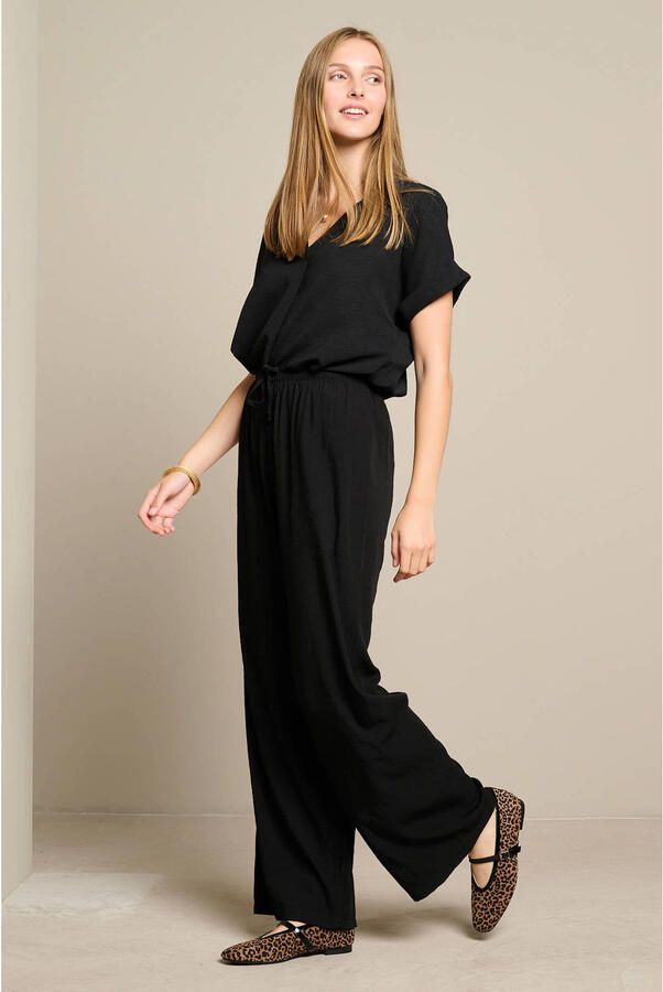 LOLALIZA viscose straight leg broek zwart - Foto 3