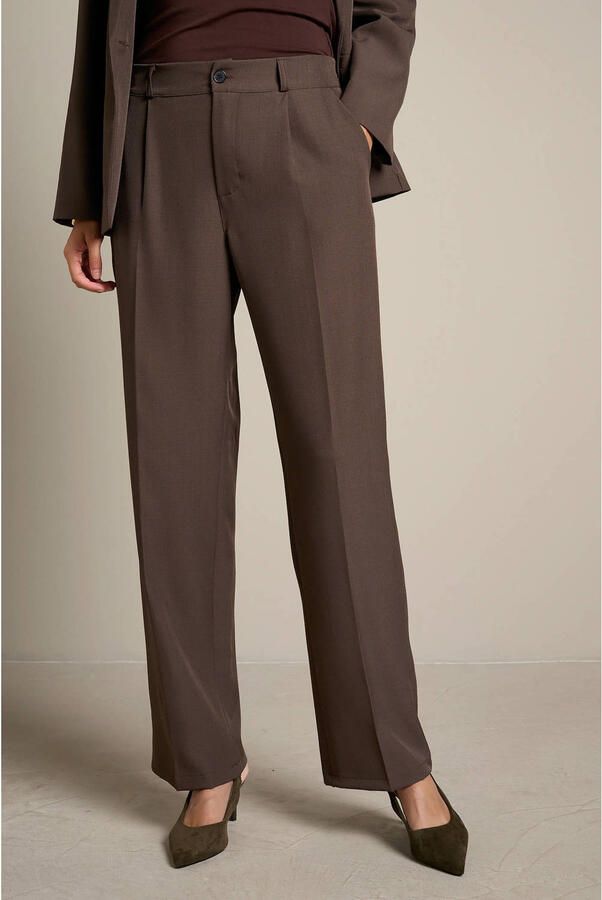 LOLALIZA wide leg broek bruin
