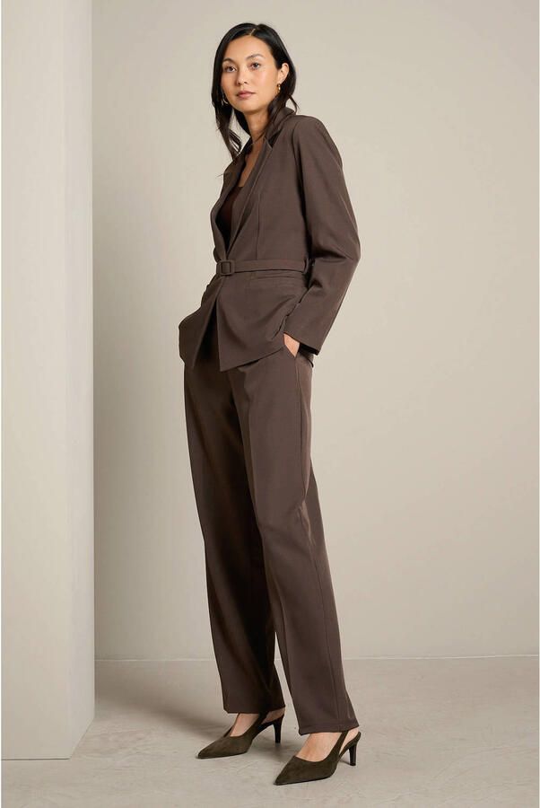 LOLALIZA wide leg broek bruin - Foto 3