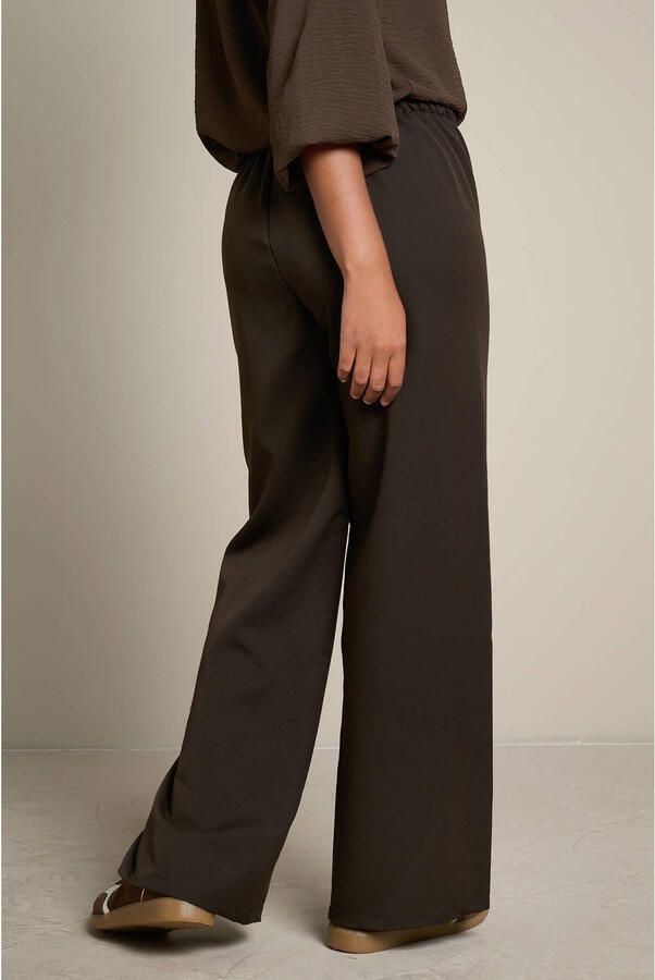 LOLALIZA wide leg broek bruin - Foto 3