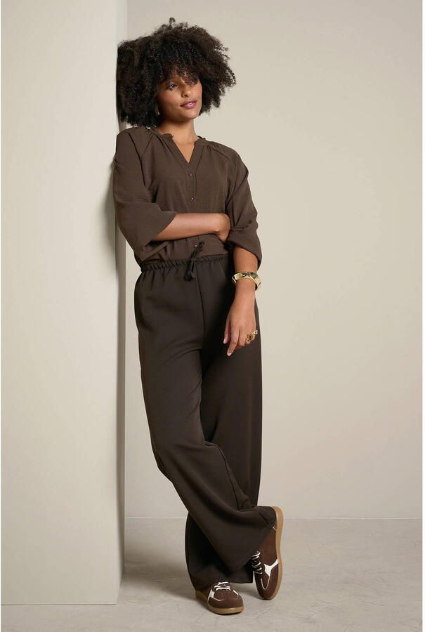 LOLALIZA wide leg broek bruin - Foto 2