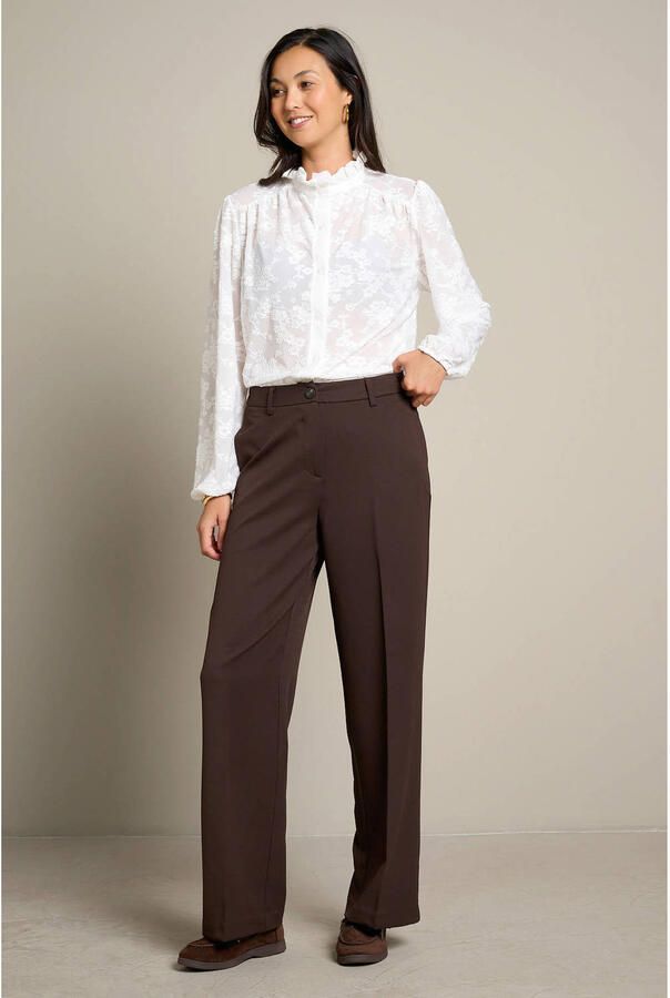 LOLALIZA wide leg broek bruin