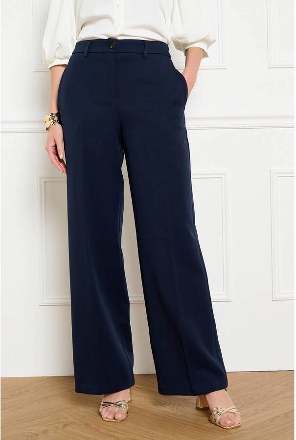 LOLALIZA wide leg broek donkerblauw