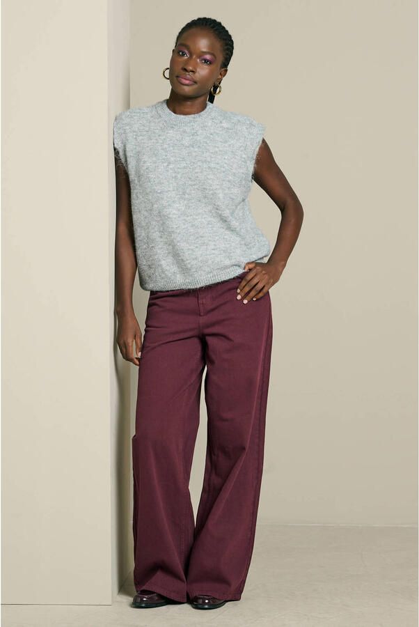 LOLALIZA wide leg broek donkerrood