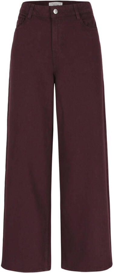 LOLALIZA wide leg broek donkerrood - Foto 3
