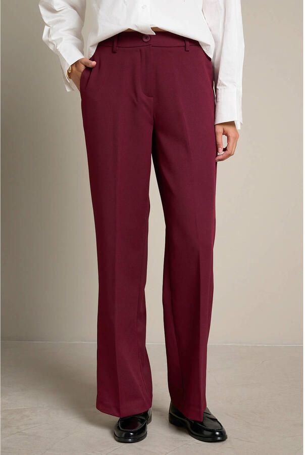 LOLALIZA wide leg broek donkerrood - Foto 2