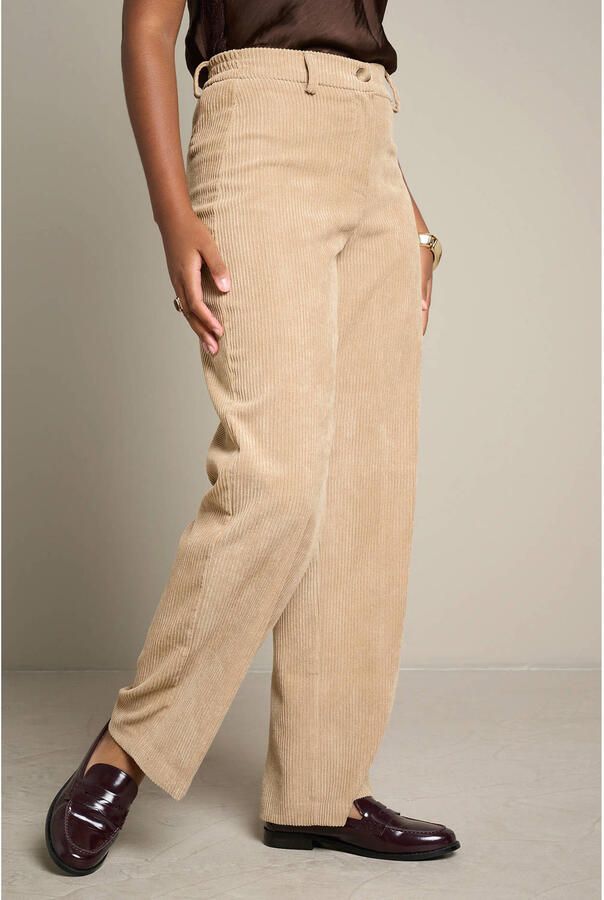 LOLALIZA wide leg corduroy broek beige - Foto 2