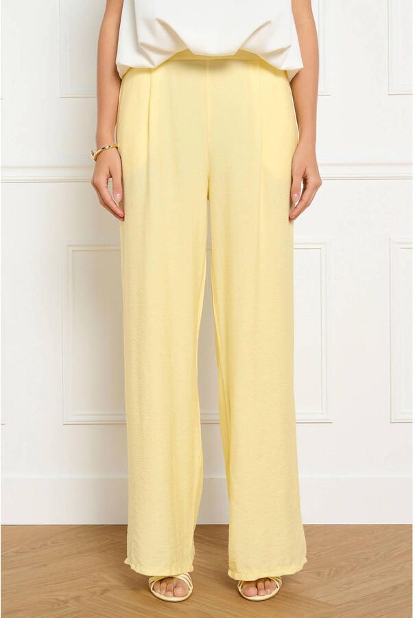 LOLALIZA wide leg fit broek geel