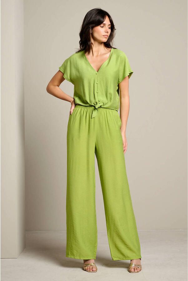 LOLALIZA wide leg fit broek groen - Foto 2