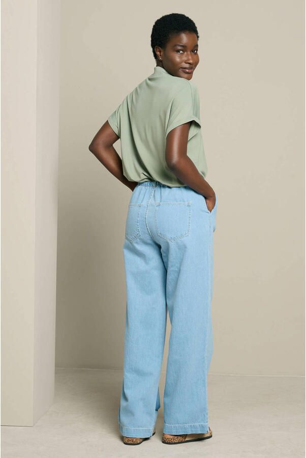 LOLALIZA wide leg fit broek mediumblauw - Foto 2