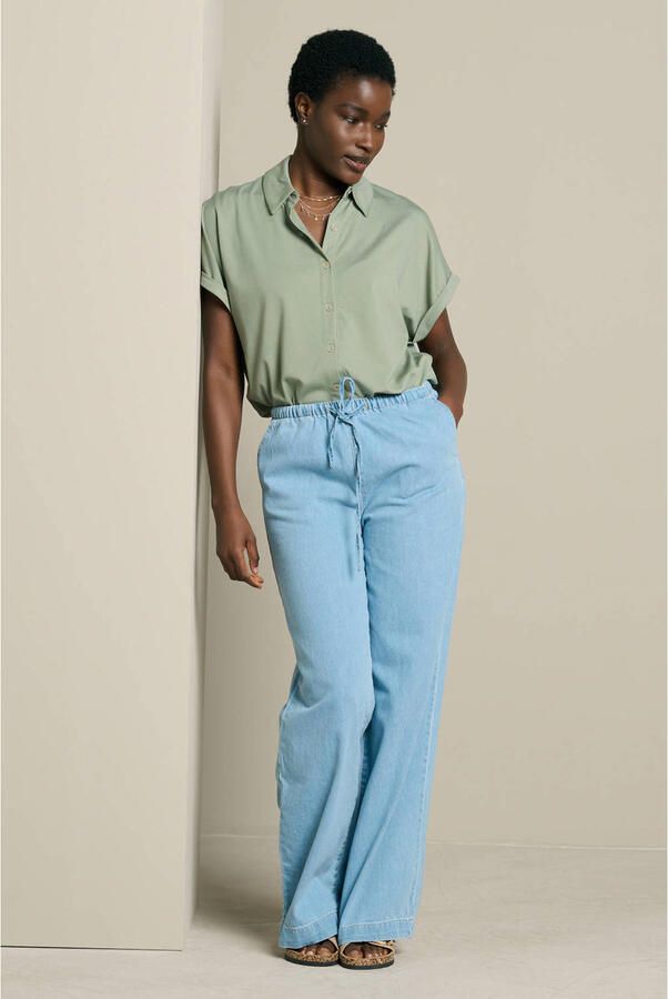 LOLALIZA wide leg fit broek mediumblauw - Foto 3