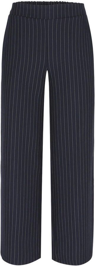 LOLALIZA wide leg gestreepte broek donkerblauw - Foto 3