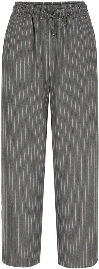 LOLALIZA wide leg gestreepte broek grijs - Foto 3