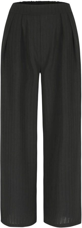 LOLALIZA wide leg gestreepte broek zwart - Foto 3