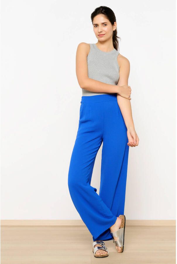 LOLALIZA wide leg high waist broek blauw