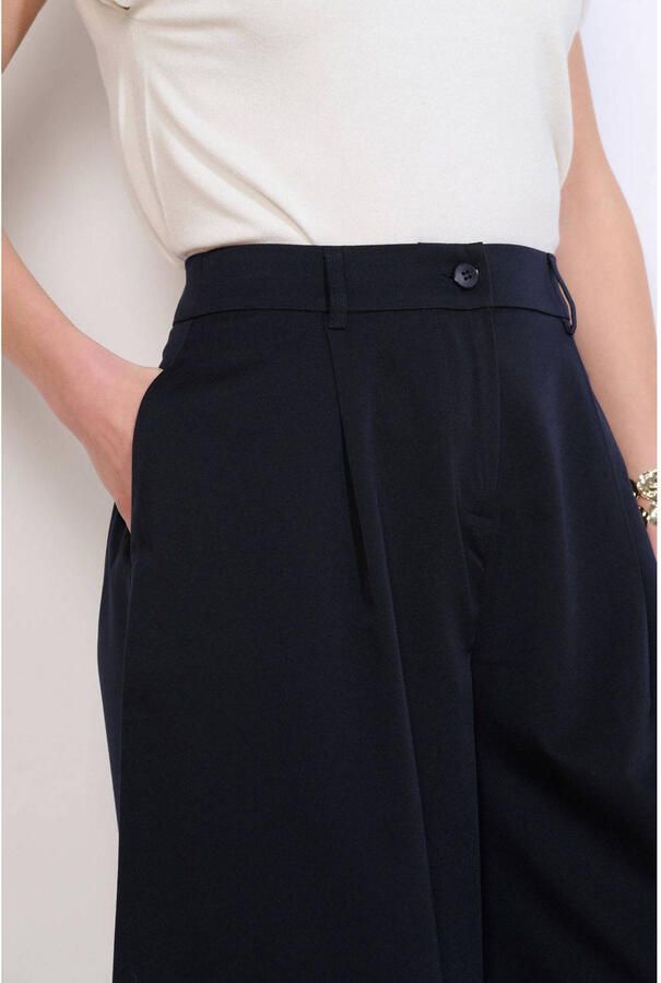 LOLALIZA wide leg high waist broek donkerblauw - Foto 2