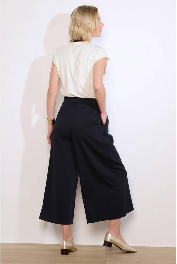 LOLALIZA wide leg high waist broek donkerblauw - Foto 3