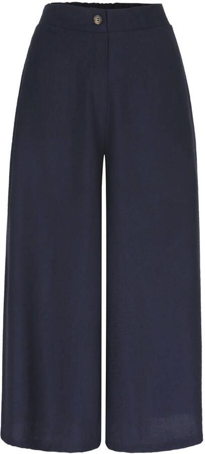 LOLALIZA wide leg high waist broek donkerblauw - Foto 3